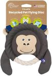 PAWSPIK Flying Disc Tug-of-War Toy, Eco-Friendly Recycled Material, Squeaker Toy for Medium and Large Dogs, for Throwing & Fetching 8.5" Diameter (Adventurous Ape)