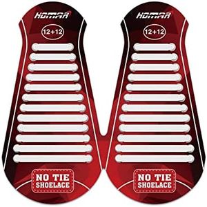 HOMAR No Tie Silicone Shoe Laces Elastic Strech Tiless Rubber Laces with 12 Colors for Kids Adults Trainers Waterproof Flat No Tie Shoelaces for Sneakers Board Shoes Casual Shoes