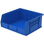 Akro-Mils 30235 AkroBins Plastic Hanging Stackable Storage Organizer Bin, 11-Inch x 11-Inch x 5-Inch, Blue, 6-Pack