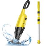 Efurden Handheld Cordless Pool Vacuum for Above Ground Pool and Inground Pool, Rechargeable Pool Cleaner with Running Time up to 60-Minutes Ideal for Spas and Hot Tub for Sand and Debris (Yellow)