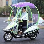 Motorcycle Sun Shade and Rain Cover, Fully Enclosed Motor Scooter Umbrellam, Fold-Away Universal Mobility Scooter Canopy, Bold Frame, for Battery Car Motorcycle