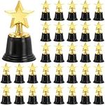 Lawei 32 Pack Mini Gold Award Trophy, 4.6 Inch Gold Star Trophy Awards Bulk, Plastic Trophies for Party Favors, Props, Rewards, Game Prize, Winning Prizes, Competitions for Kids and Adults