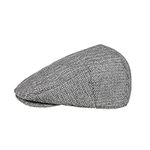 Newsboy Flat Caps for Men & Women - Classic & Vintage Style Baker Boy Hat –Tweed Gatsby Hat Ivy Irish Cap - Wool & Polyester - Duckbill Hat - Unisex (Medium, Black)