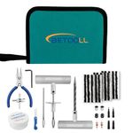 BETOOLL 35pcs Tire Repair Kits,Tire Plug Repair Tools for Car, Motorcycle, Jeep, RV, ATV,SUV, Truck, Trailer,Tractor, Lawn Mower