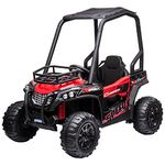 Aosom Kids Ride On Car 12V Battery-Powered Electric Off-Road UTV Toy 1.8-3.7 mph with High Roof Parental Remote Control Music Lights MP3 Suspension Wheels for 37-96 Months