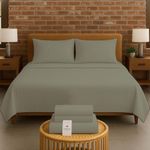 Trance Home Linen 300 TC Bamboo Flat King Size Bedsheet | Soft Breathable & Eco-Friendly Bedsheet with 2 Pillow Cover - (108 x 108 inch, Mocha)