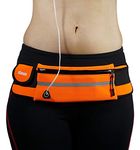 Dimok Runners Waist Pack - Water Resistant Running Belt for Hiking Fitness - Adjustable Pouch for All Phones with Free Waterproof Phone Case (Orange)