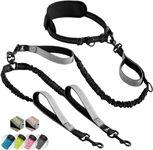 SparklyPets Hands Free Double Dog Lead Splitter – Dual Dog Lead for Medium and Large Breeds – Leash for 2 Dogs with Padded Handles, Reflective Stitches, No Pull, Tangle Free (Gray, For 2 Dogs)