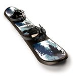 48" Printed Beginner Snowboard with Premium Bindings and Blue Mountain Design