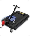 GarveeTech Oil Drain Pan, 17 Gallon Low Profile Oil Drain Pan, Oil Change Pan with 8FT Hose & Folding Handle, Rolling Oil Drain Cart for Cars, Trucks, Buses, RVs