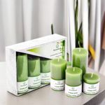 Asian Aura Lemongrass Scented Wax Pillar Candle Set - Pack of 4 | Smokeless & Dripless | Ideal for Home Decor, Events, and Relaxation | Home Fragrance | Long-Lasting Aromatherapy Candles