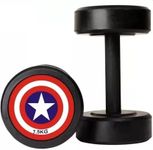 YASH FITNESS Captain America Style Black Rubber Weight Dumbbells - 7.5kg×2 Each, Weight Dumbbell For Home Gym Workouts & Training, Gym Equipment Dumbbells Set | Dumbbells Weights for Men & Women- 15Kg