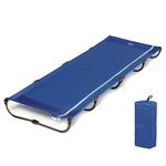 TIMBER RIDGE Camping Bed for Adults, Folding Camp Bed Single 3kg Lightweight Compact Portable, Easy Set up Sleeping Cot with Carry Bag for Outdoor Travel Camping Office, Blue