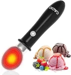 GAGIO Heated Ice Cream Scoop - USB Rechargeable Electric Scooper with Safety Lock, Dual Temp Control 113℉/140℉ for Hard Ice Cream, Waterproof, Ergonomic Handle, Easy to Clean - Black