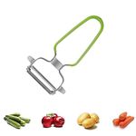 Potato, vegetable, apple peeler, fruit, carrot, vegetable, potato peeler, Y-shaped stainless steel peeler, ergonomic non-slip handle and sharp blade, good durability (Green)