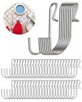 Small Metal S Hooks Stainless Steel Wire Hooks - 50 Pack S Shape Hangers Mini S Hooks for Hanging, Fish Shaped Wall Hooks for Hanging Jewelry, Kitchenware, Clothes