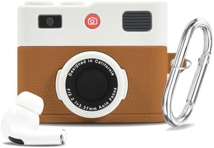 Airpods Pro 2nd/1st Generation Case Cute 3D Camera Design Airpods Pro 2 Case Cover 2022/2023 Soft Silicone Charging Case for Apple Airpods Pro 2nd/1st Gen for Women Men-Brown