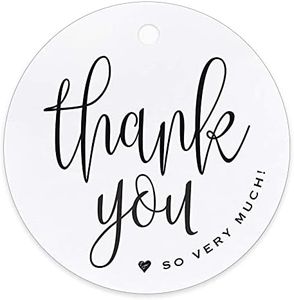 Bliss Collections Thank You Gift Tags, Heart Script, Thank You So Very Much Gift Tags for Weddings, Bridal Showers, Birthdays, Parties, Baby Showers, Wedding Favors or Events, 2.5"x2.5" (50 Tags)