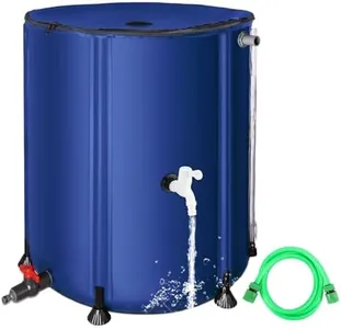 FAMIROSA 50 Gallon / 200L Collapsible Rain Barrel, Foldable PVC Rain Barrels to Collect Rainwater from Gutter, Portable Water Storage Tank Container with Hose Spigot, Water Catcher Collector Blue