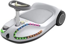 Hover-Pro Kids Electric Go Kart Wiggle Ride On Car with Bluetooth Speaker Disco LED Lights 100W Strong Motor for Indoor and Outdoor Sports 3 Adjustable Speeds Portable Scooter For Kids Ages 4-7