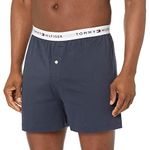 Tommy Hilfiger Mens Underwear Knit Boxer Shorts, Dark Navy, Large US