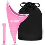 Female Urinal Device, Female Urination Device, Portable Female Toilet for Travel, Women's Urinal, Funnel Urine Cups Stand to Pee Device, Road Trip, Camping & Hiking Essentials for Women (Dark Pink)