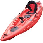 Conwy Kayak Menai Single Person One Man Sit on Top Kayak Complete Kit for Rivers, Sea with Padded Seat, Fishing Rod Holder and Two Piece Floating Paddle