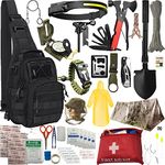 Emergency Survival kit, 73 pcs in 1 Survival Gears with First Aid Compass Tactical Tools Headlamp Shovel fire starter Outdoor Camping Hiking Biking Gifts Ideas for Men Husband Boyfriend Dad Father Boy