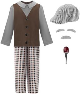ReliBeauty Costume Nonno Anziano per Bambino con Accessori 100 Giorni di Scuola Halloween Carnevale, 11-12 anni(150 cm)