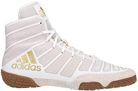 adidas Adizero Varner Men's Wrestling Shoes, White/Vegas/Gum, Size 12