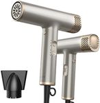 YAPOY Hair Dryer Professional 110,000 RPM High Speed Brushless Motor 200 Million Negative Ionic Blow Dryer for Fast Drying Low Noise Thermo-Control - Silver