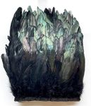 Pack of 2 Yards Black Feathers Fringe Trim Natural Rooster Feathers 6-8 inch Width Craft Feathers for DIY Wedding Dress Home Party Decorations
