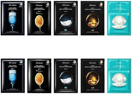 JM Solution Face Mask [10Pack] Hydrating Collagen Facial Masks - Pore Minimizer - Peel Off Sheets - Korean Beauty Skin Care - Moisturizing Sheet Pack