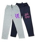 Sam & Rash Girl's Regular Fit Pants, Cotton Pajama and Trackpants for Girls Kids Combo (Pack of 2) (11-12 Years, Blue & Grey)