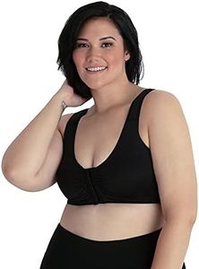 LEADING LADY The Laurel - Seamless Comfort Front-Closure Bra, Black Onyx, X-Large