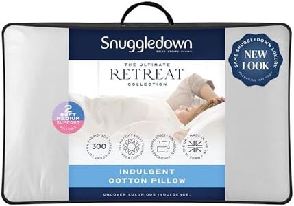 Snuggledown Ultimate Luxury Pillows 2 Pack - Soft Support Front Sleeper Pillows for Neck Pain Relief - 100% Jacquard Cotton Cover, Hypoallergenic, UK Standard Size (48cm x 74cm), White