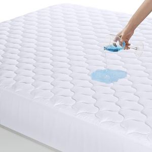 Utopia Bedding Quilted Fitted Waterproof Mattress Protector, Machine Washable Mattress Cover Stretches up to 38 CM Deep (White, 90 x 190 cm)