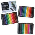 BRUSTRO Artists Watercolour Pencils | Set of 72 Colors in Elegant tin Box |4mm Leads, Non-toxic, Break-resistant, Bold Strokes, Suitable for Blending, Layering