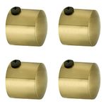 FAST CB45S Brass Antique Heavy Metal Round Curtain Rod End Cap Finilas for Door and Window 1 Inch Curtain Rod Accessories (4)