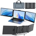 Kwumsy Laptop Screen Extender S2 - Triple Laptop Monitor Extender Ultra Slim 14" 1080P FHD IPS Plug and Play Portable Monitor for Laptop with Stand Compatible with 13-17.3" Mac Windows Linux Switch