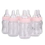 Toyvian Baby Bottle Shower Favor Mini Plastic Candy Bottle Boy Girl Newborn Baby Baptism Birthday Party Decor 12pcs