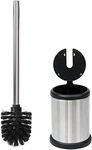 Casaphoria Stainless Steel Toilet Bowl Brush and Holder Set for Deep Cleaning,Bowl Scrubber Brush with Lid for Bathroom,Deluxe Freestanding Toilet Brush and Plunger Combo