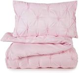 Tadpoles Toddler Bedding Set, 2-Piece Gathered Duvet Cover & Pillowcase, Pink, 100% Microfiber Polyester