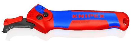 KNIPEX 16 50 145 SB Stripping Knife with Sliding Shoe and Ratchet Function with Multi-Component Sleeves 146 mm