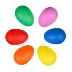 Voarge Musical Eggs Shakers, Plastic Egg Shakers Percussion Egg Shakers Musical Instruments Maracas Egg Shakers with Miniature Iron Sand for Babies Kids, 6 Pieces 6 Colors