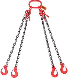 VEVOR Chain Sling, 4990 kg Weight Capacity, 7.9 mm x 1.5 m G80 Lifting Chain with Grab Hooks, DOT Certified, Blackening Coating Manganese Steel & Adjustable Length, for Dock Factory Construction Site