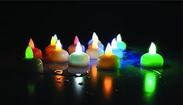 TED TECH (Pack of 12) Watersensor Floating Candles Flameless Tealights, Multicolor Battery Operated Led Candles for Home Decor, Wedding, Party, Diwali Gift and Decorations