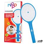 NIPPO Guard Rechargeable Mosquito Bat, Fast Charging, 50% Longer Lasting Lithium-Ion Battery, Shock-Proof, Insect Killer, 6 Months Warranty by NIPPO - Blue