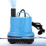 Qpets® 1800L/H Submersible Water Fountain Pump, Mini 25W Aquarium Air Pump for Pond Power Large Water Pump for Fountain, Water Circulation Pumps with Suction Cup Bottom for Fish Garden