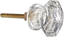 Darice Glass-Round-Faceted Crystal Decorative Knob